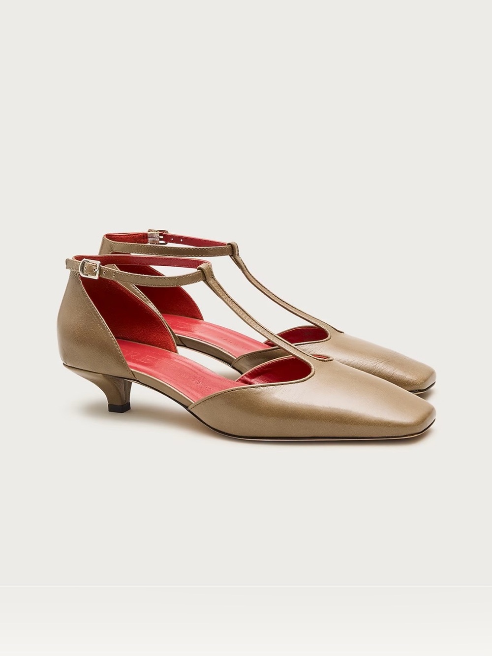 NEW J. Crew Made-in-Italy T-strap heels in leather Aged Taupe CR930 size 10 $248